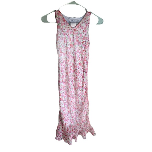 Girls Long Maxi Dress Flowey Fairy Y2k 90s Vintage Party Floral Chiffon‎ Pink 8 - Picture 1 of 9